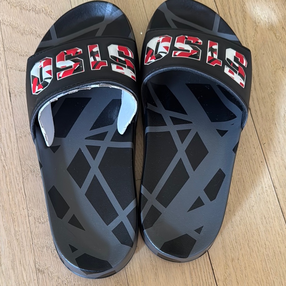 Authentic EVH store Stylish Black and Red Slide 5150 men slides